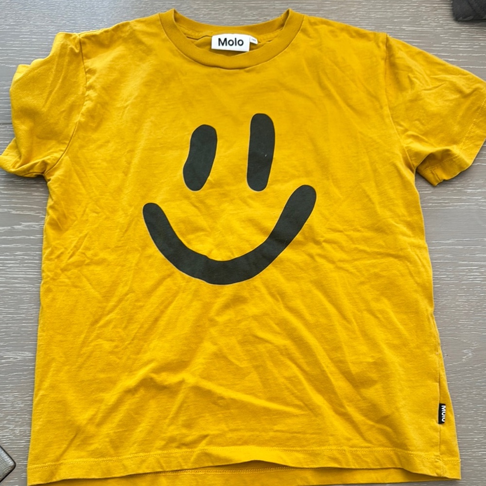 Molo Kids Yellow Smiley Face T-Shirt